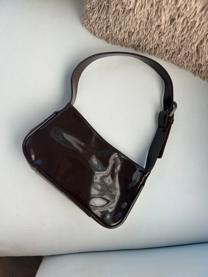 Kahverengi Deri Kadın Omuz Çantası - Görsel 3