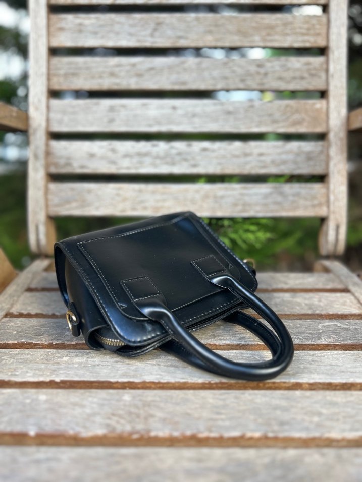 Klasik Siyah Kadın Deri Çanta - Görsel 4