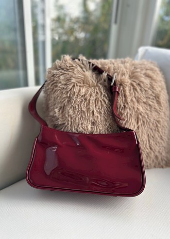 Bordo Parlak Kadın Çanta - Görsel 3