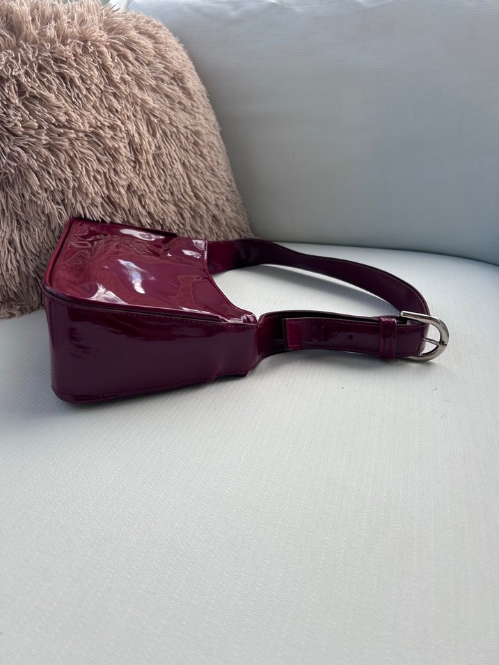 Bordo Parlak Kadın Çanta - Görsel 2