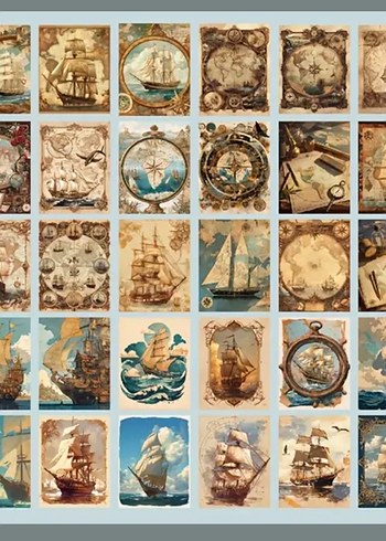 Scrapbook Vintage kâğıt sayfaları - Görsel 6