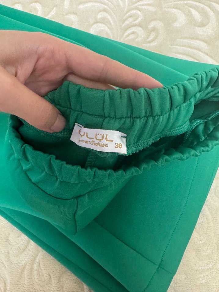 Yeşil Yüksek Yaka pantolon tunik pantolon takım - Görsel 4