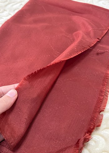 Kiremit Parlak Saten Kadın Şal - Görsel 2