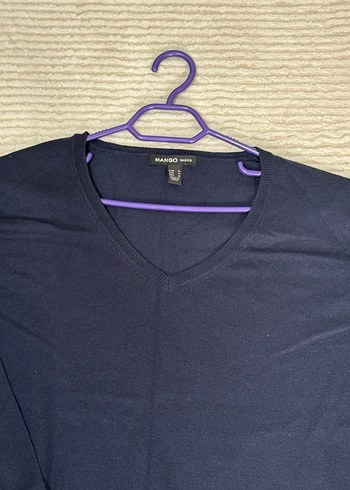 Lacivert V Yaka Kadın Triko Kazak - Görsel 2