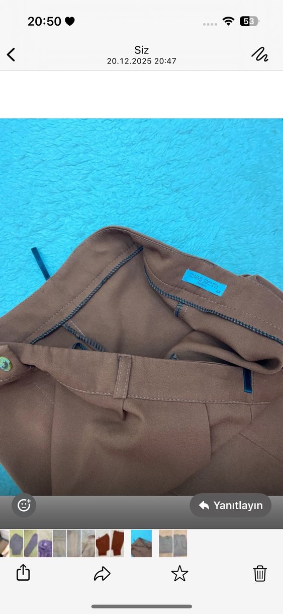 Kadın Kahverengi Midi Kumaş Pantolon - Görsel 2