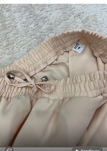 Bej Kadın Kumaş Pantolon Midi Boy - Görsel 2