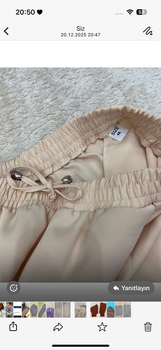 Bej Kadın Kumaş Pantolon Midi Boy - Görsel 2