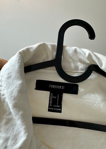 Forever 21 Beyaz Düğmeli Kadın Denim Ceket