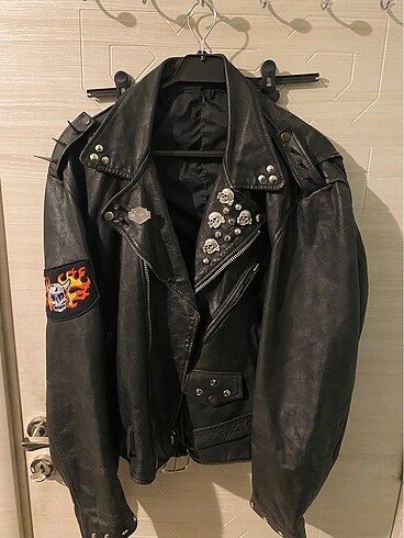 biker custom hakiki deri ceket