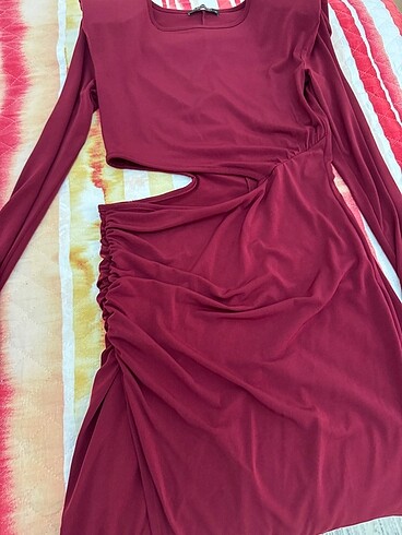 34 Beden Trendyolmilla Bordo Elbise