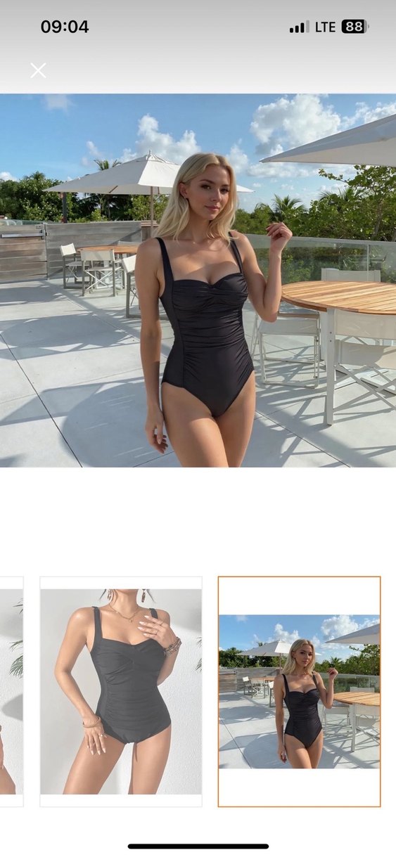 Siyah Drapeli Kadın Mayo - Görsel 3