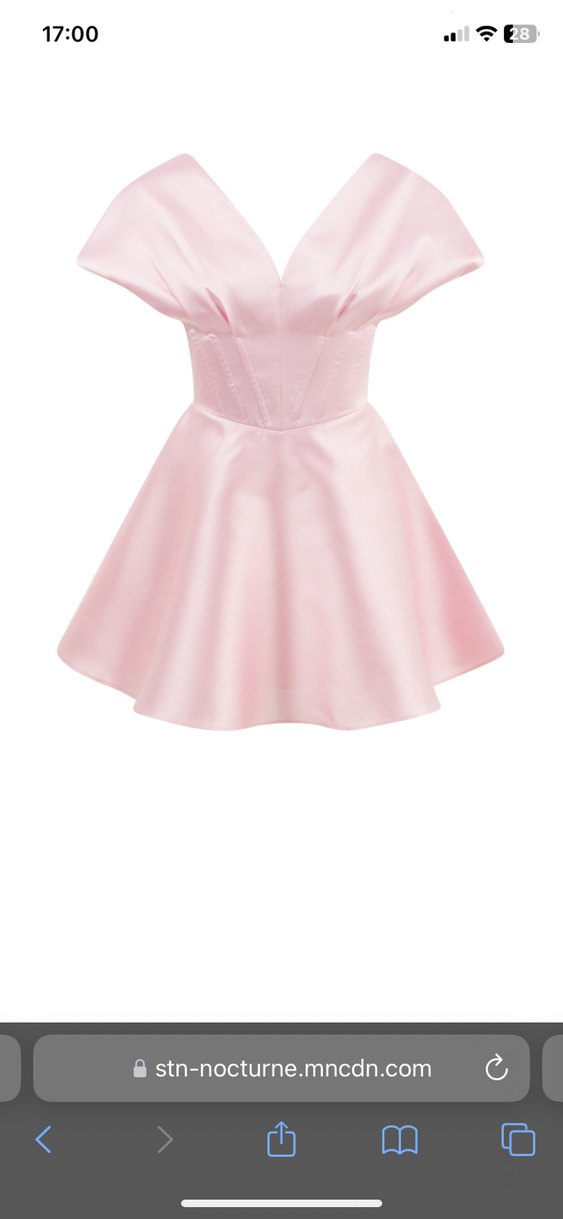 NOCTURE Pembe Mini Pilili V Yaka Kadın Abiye Elbise - Görsel 2