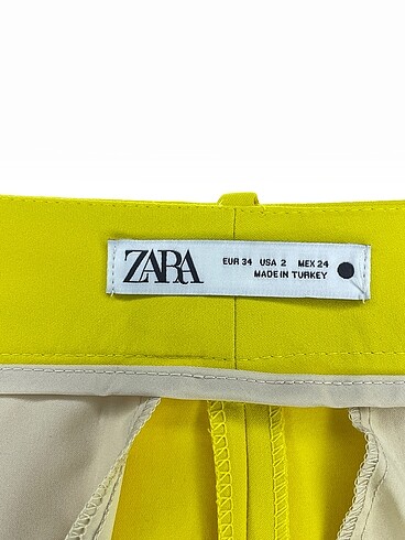 34 Beden sarı Renk Zara Kumaş Pantolon %70 İndirimli.