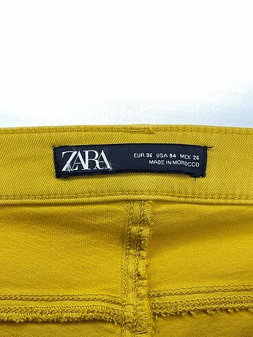 36 Beden sarı Renk Zara Jean / Kot %70 İndirimli.