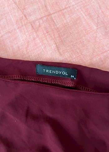 Trendyol & Milla Bordo Tek Kol Drapeli Midi Elbise