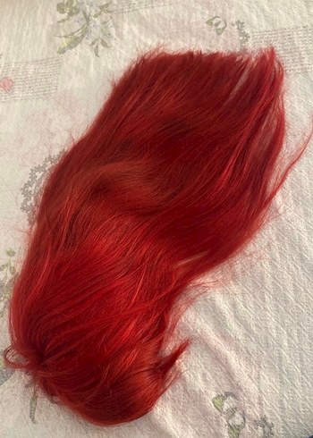 Gerçek Saç Peruk kızıl kahküllü - Görsel 5