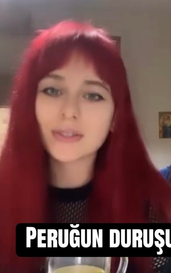 Gerçek Saç Peruk kızıl kahküllü - Görsel 2