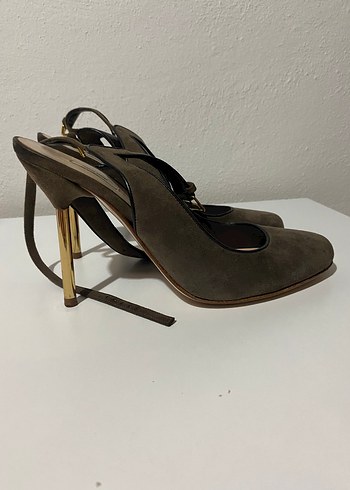 37 Beden Vizon kahverengi Süet Stiletto Topuklu Kadın Ayakkabı