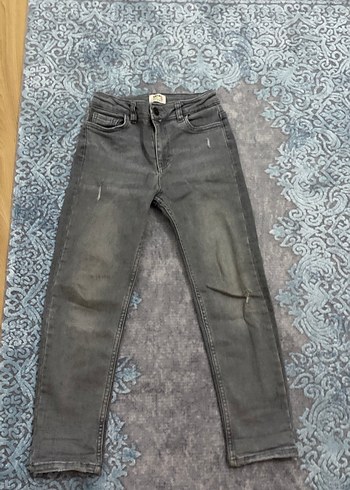 Temiz gri koton 7/8 yas jeans