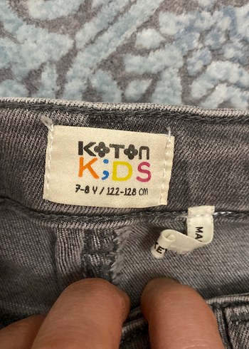 7 Yaş Beden Temiz gri koton 7/8 yas jeans