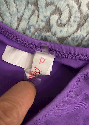 Mor Strappy Bikini Altı ve Siyah Üst - Görsel 2