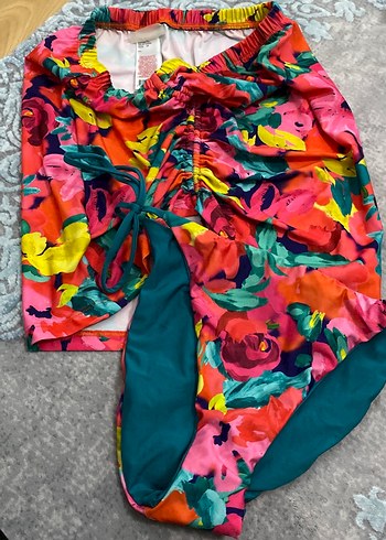 Renkli Bağlamalı Mini Mayo ve Etek Seti - Görsel 5