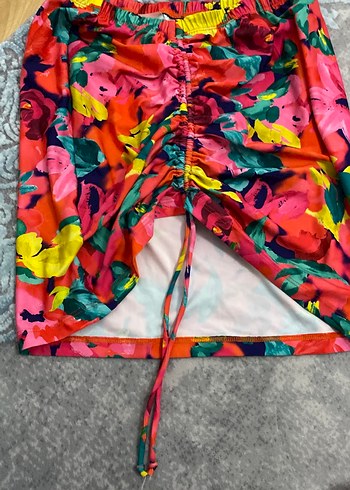 Renkli Bağlamalı Mini Mayo ve Etek Seti - Görsel 2