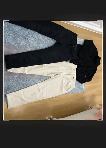 Kadın Beyaz Pamuk Kumaş Pantolon - Görsel 2