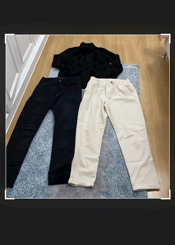 Kadın Beyaz Pamuk Kumaş Pantolon - Görsel 3