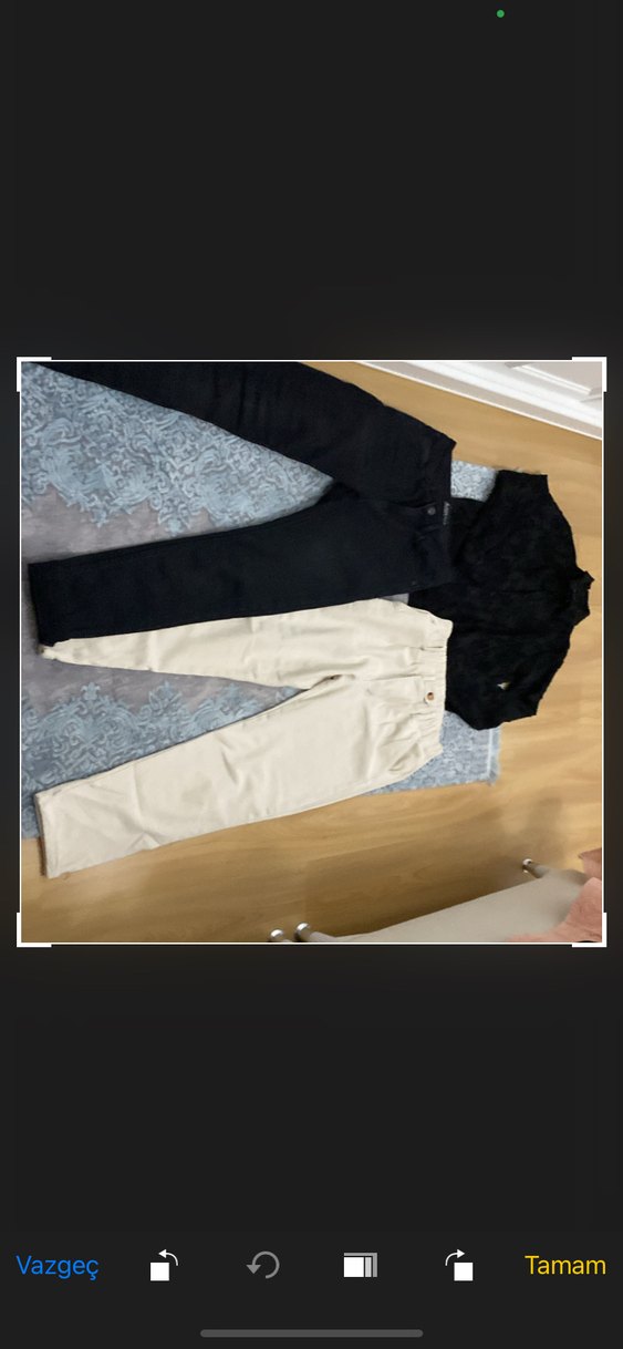 Kadın Beyaz Pamuk Kumaş Pantolon - Görsel 2