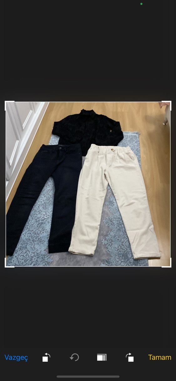 Kadın Beyaz Pamuk Kumaş Pantolon - Görsel 3