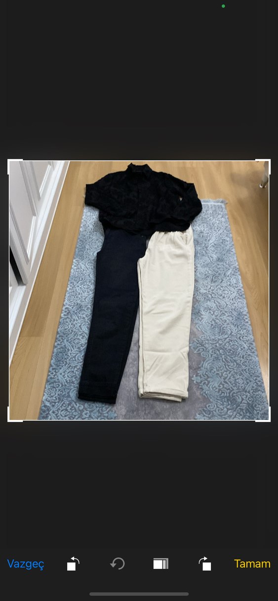 Kadın Beyaz Pamuk Kumaş Pantolon - Görsel 5