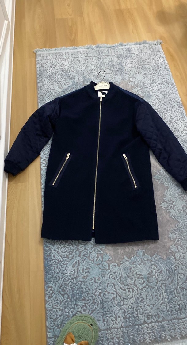 Koton lacivert kaşe kaban  1 kere kullanıldı - Görsel 5