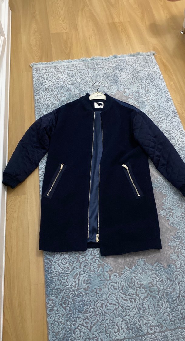 Koton lacivert kaşe kaban  1 kere kullanıldı - Görsel 3