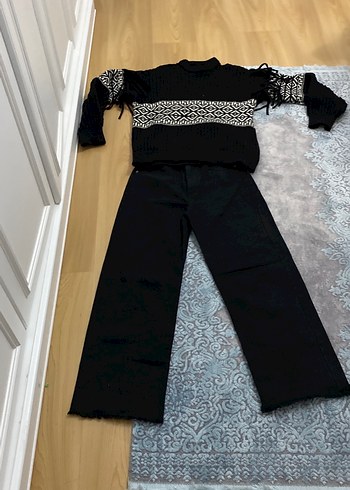 Tertemiz jeans 27 beden bol paca ve kazak - Görsel 4