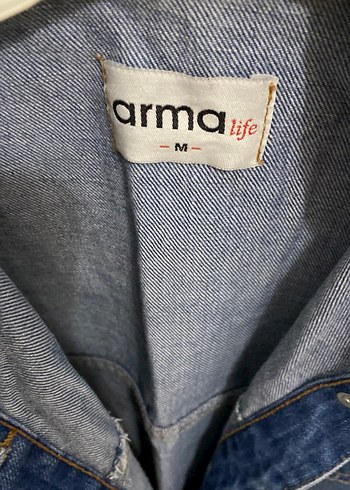 Mavi İşlemeli Uzun Kollu Kadın Kot Ceket - Görsel 4