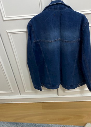 Mavi İşlemeli Uzun Kollu Kadın Kot Ceket - Görsel 5