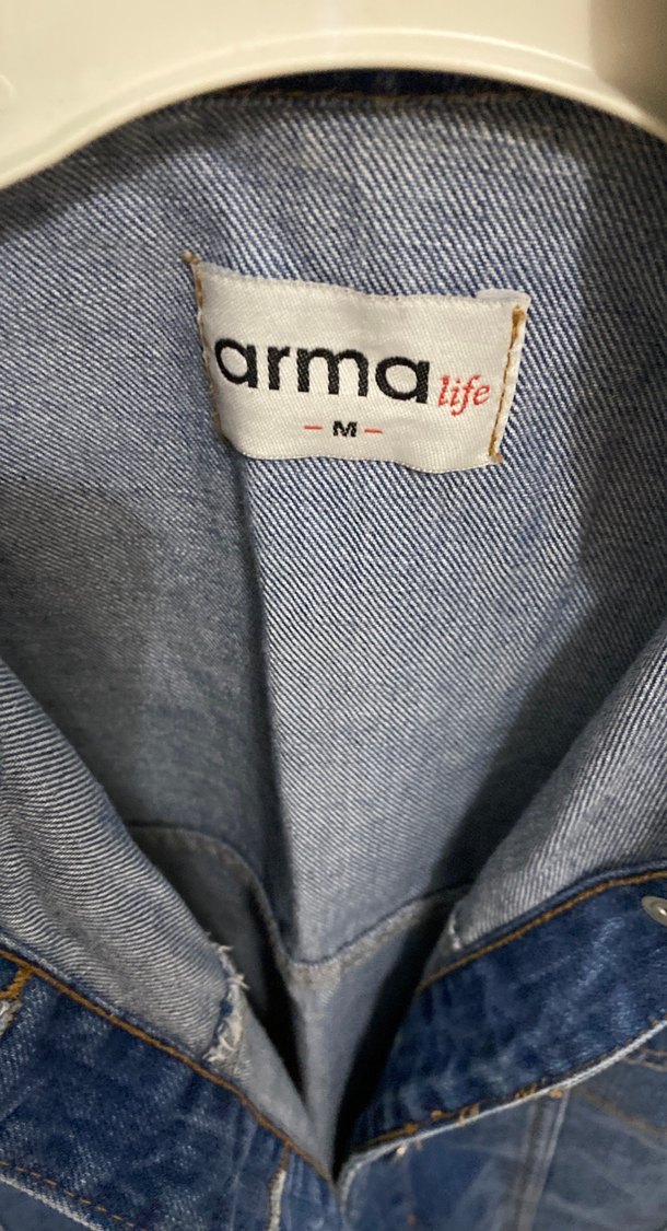 Mavi İşlemeli Uzun Kollu Kadın Kot Ceket - Görsel 4