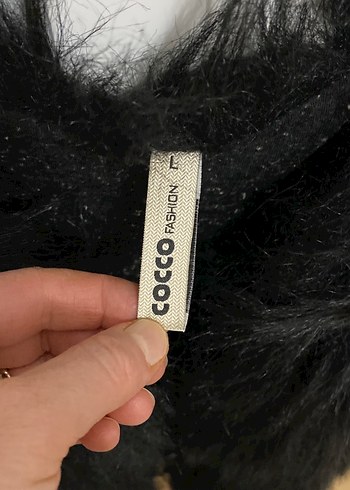 Siyah Kürklü Kolsuz Yün Yelek - Görsel 2