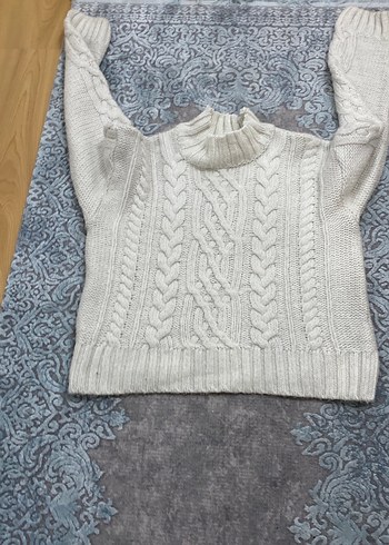 Örgü Boğazlı Kadın Kazak - Görsel 2