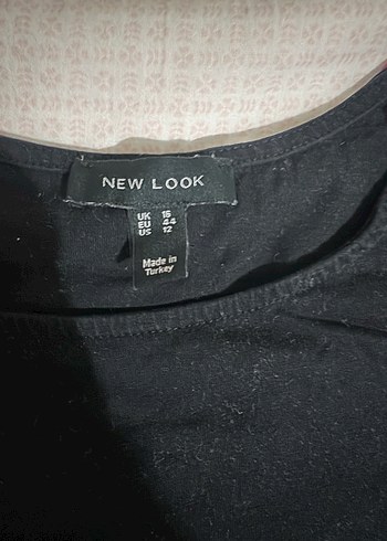 Siyah Keten Kolsuz Salaş Bluz - Görsel 2