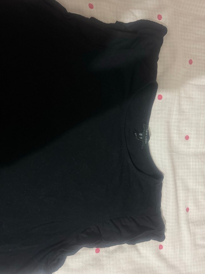 Siyah Keten Kolsuz Salaş Bluz - Görsel 3