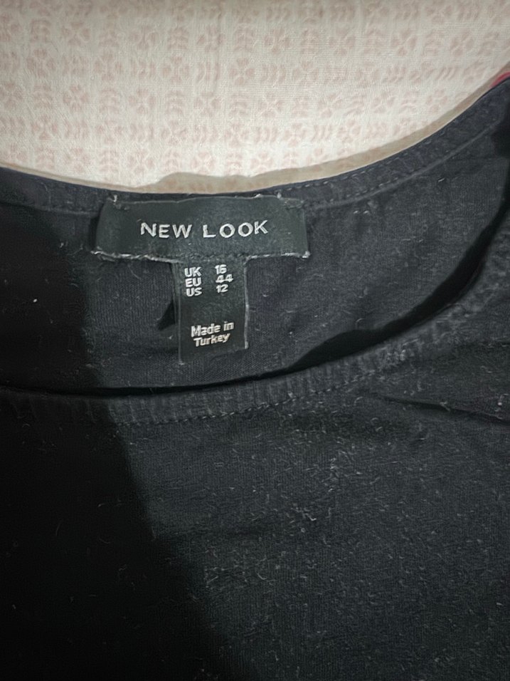 Siyah Keten Kolsuz Salaş Bluz - Görsel 2