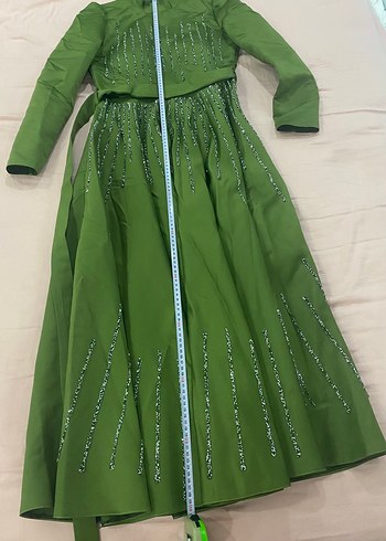 Haki abiye elbise - Görsel 5