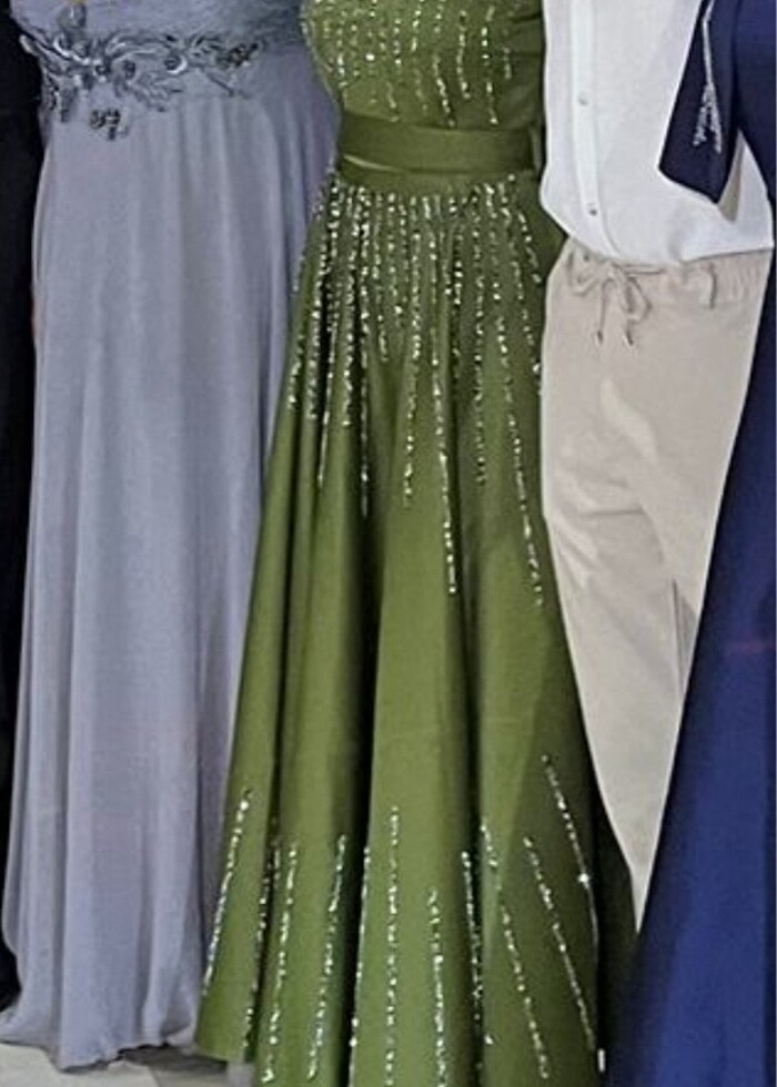 Haki abiye elbise - Görsel 2