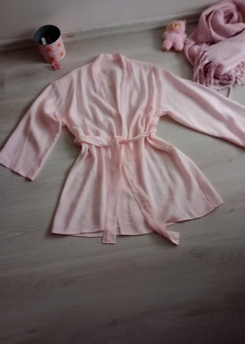 Pembe Uzun Kadın Sabahlık - Görsel 5