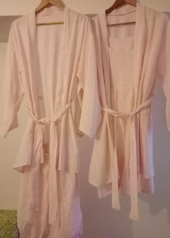 Pembe Uzun Kadın Sabahlık - Görsel 2