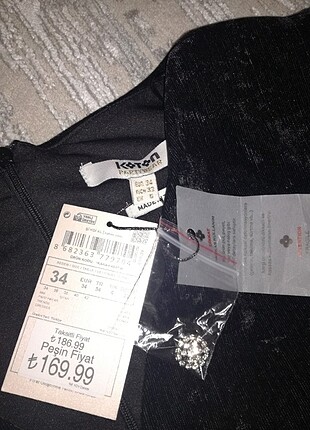 34 Beden siyah Renk Koton elbise sıfır ürün