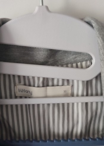 Tiffany&Co Gri Düğmeli Kadın Blazer Ceket