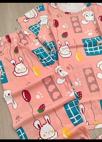 Kisa kollu pijama takimi 